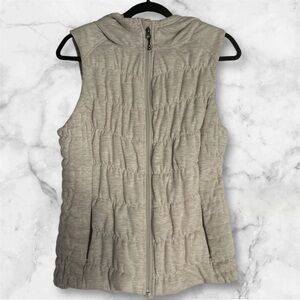 BLACK NOIR Be By Women's Cream Hooded Vest Jacket Polyester Blend Sz Large (401)